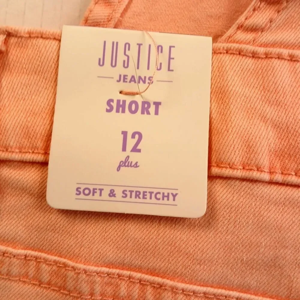 Justice New w/Tags Peach Bib Overall Shorts - Girls Size 12 Plus Beauties!!